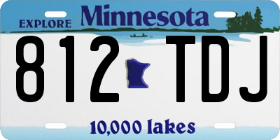 MN license plate 812TDJ