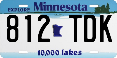 MN license plate 812TDK