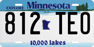 MN license plate 812TEO