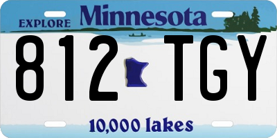 MN license plate 812TGY
