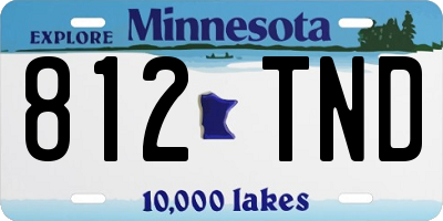 MN license plate 812TND