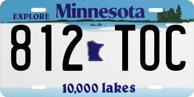 MN license plate 812TOC