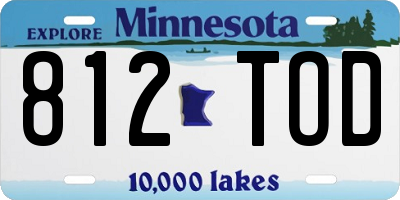 MN license plate 812TOD