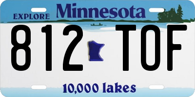 MN license plate 812TOF