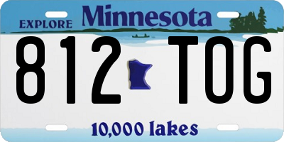MN license plate 812TOG