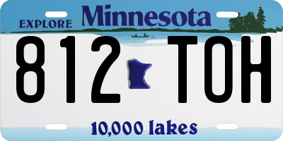 MN license plate 812TOH