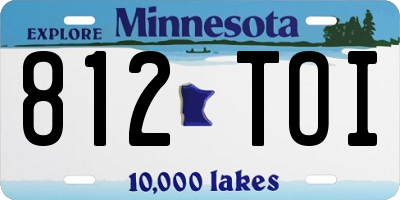 MN license plate 812TOI