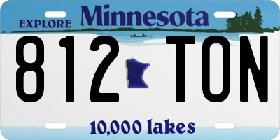 MN license plate 812TON