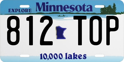 MN license plate 812TOP