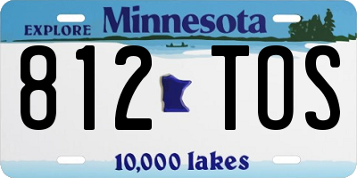 MN license plate 812TOS