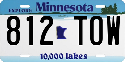 MN license plate 812TOW