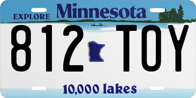MN license plate 812TOY