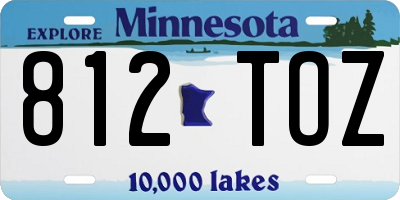 MN license plate 812TOZ