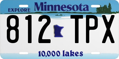 MN license plate 812TPX