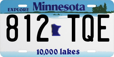 MN license plate 812TQE