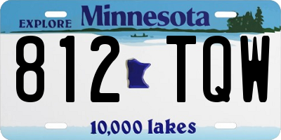 MN license plate 812TQW