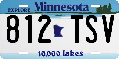 MN license plate 812TSV