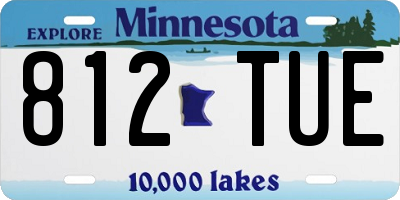 MN license plate 812TUE