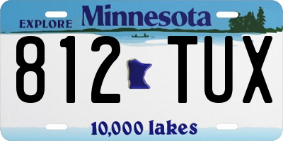 MN license plate 812TUX
