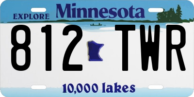 MN license plate 812TWR