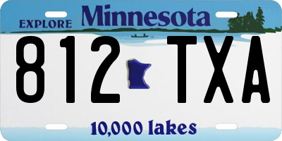 MN license plate 812TXA