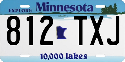 MN license plate 812TXJ