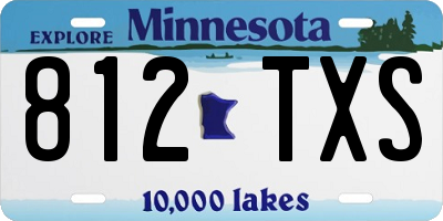 MN license plate 812TXS