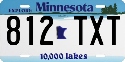 MN license plate 812TXT