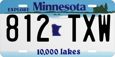 MN license plate 812TXW