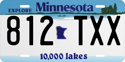 MN license plate 812TXX