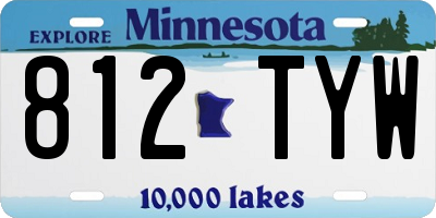 MN license plate 812TYW