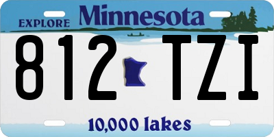 MN license plate 812TZI