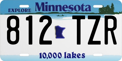 MN license plate 812TZR