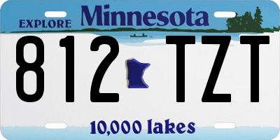 MN license plate 812TZT