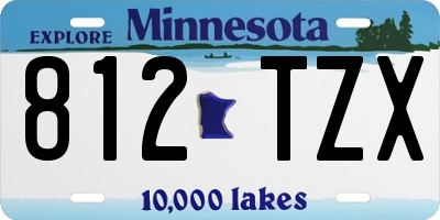 MN license plate 812TZX