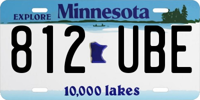 MN license plate 812UBE