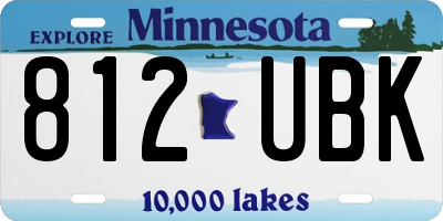 MN license plate 812UBK