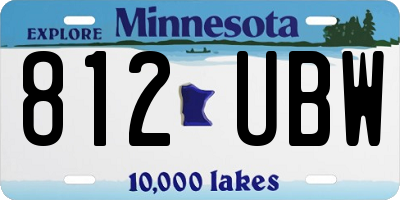 MN license plate 812UBW