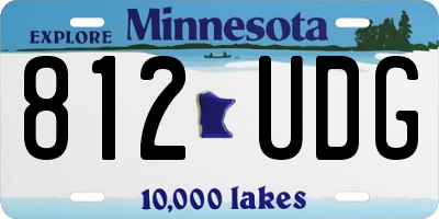 MN license plate 812UDG