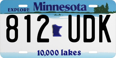 MN license plate 812UDK