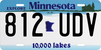 MN license plate 812UDV