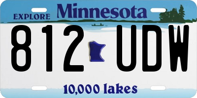 MN license plate 812UDW