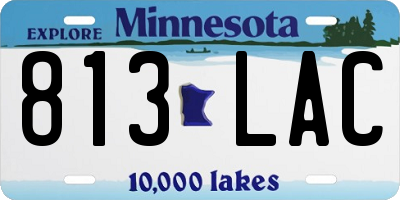 MN license plate 813LAC