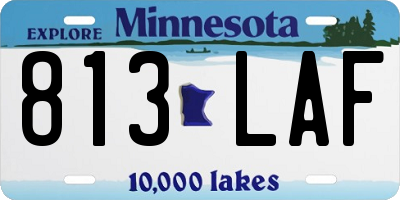 MN license plate 813LAF