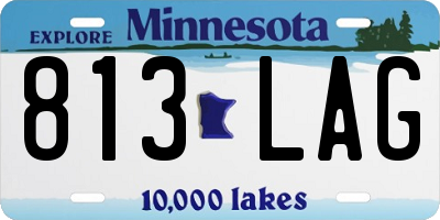 MN license plate 813LAG