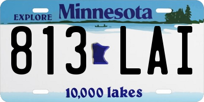 MN license plate 813LAI