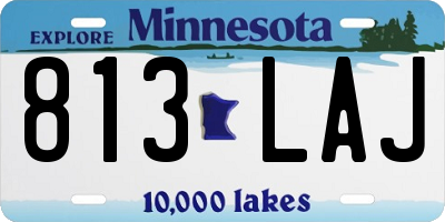 MN license plate 813LAJ