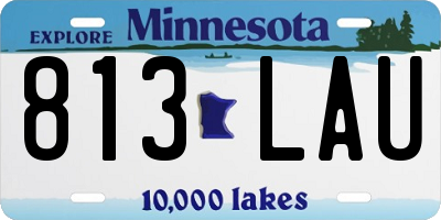 MN license plate 813LAU