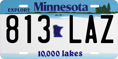 MN license plate 813LAZ