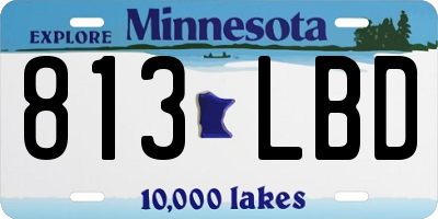 MN license plate 813LBD
